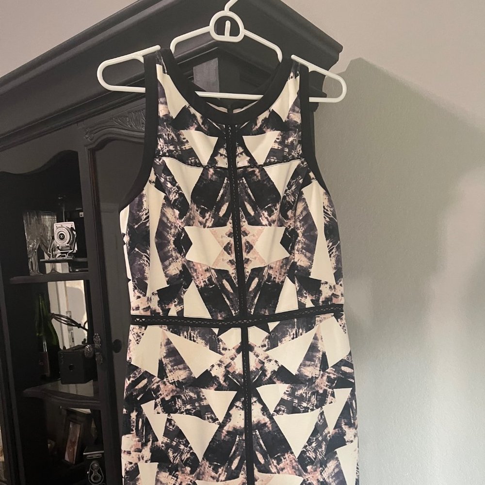 Vince Camuto Purple and Black Sheath Dress